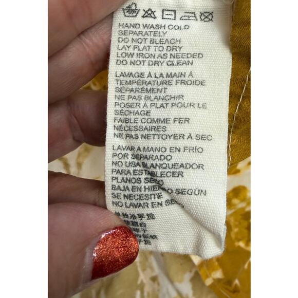 Cleobella Midi Dress Shae Ruffle Tiered 100% Cotton Yellow Print - Picture 9 of 11